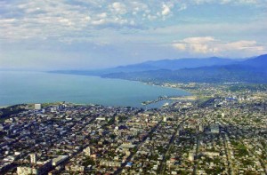 Карта побережья Черного моря - вид с высоты птичьего полета